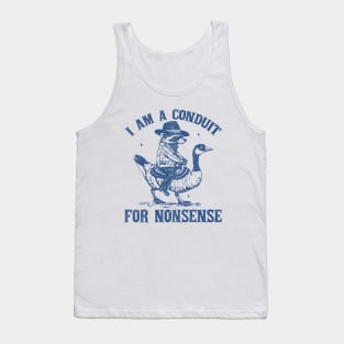 I Am A Conduit For Nonsense Funny Cowboy Raccoon Tank Top